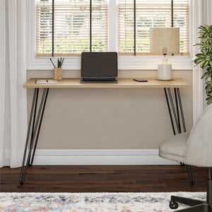 English Elm Owen Hairpin Leg Writing Desk Engineered Wood Top for Home Office or Bedroom B2733P417365