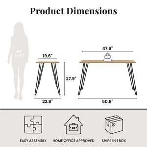 English Elm Owen Hairpin Leg Writing Desk Engineered Wood Top for Home Office or Bedroom B2733P417365