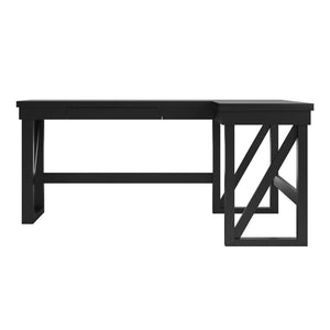 English Elm Crestwood L Shaped Lift Top Standing Desk with Drawer in Matte Black Mdf Finish B2733S00017