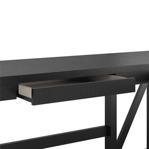 English Elm Crestwood L Shaped Lift Top Standing Desk with Drawer in Matte Black Mdf Finish B2733S00017