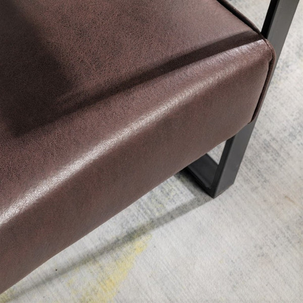 English Elm Classic Mid Century Modern Armchair Spotted Microfiber Upholstery Square Metal Frame Seating B2735P256730