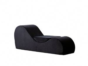 English Elm Solace Ergonomic Floor Chaise Lounge with High Density Foam and Washable Cover Black B2735P271012