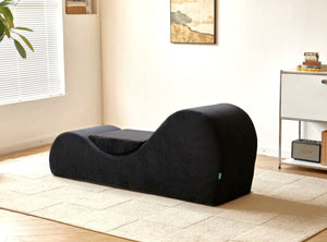 English Elm Solace Ergonomic Floor Chaise Lounge with High Density Foam and Washable Cover Black B2735P271012