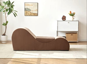 English Elm Solace Ergonomic Floor Chaise Lounge with High Density Foam and Washable Cover Brown B2735P271013