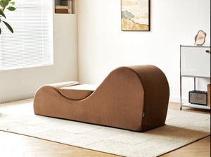 English Elm Solace Ergonomic Floor Chaise Lounge with High Density Foam and Washable Cover Brown B2735P271013