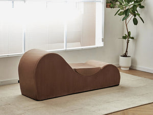 English Elm Solace Ergonomic Floor Chaise Lounge with High Density Foam and Washable Cover Brown B2735P271013