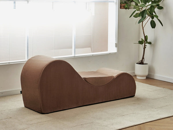 English Elm Solace Ergonomic Floor Chaise Lounge with High Density Foam and Washable Cover Brown B2735P271013