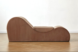 English Elm Solace Ergonomic Floor Chaise Lounge with High Density Foam and Washable Cover Brown B2735P271013
