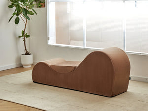 English Elm Solace Ergonomic Floor Chaise Lounge with High Density Foam and Washable Cover Brown B2735P271013