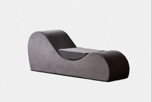 English Elm Solace Ergonomic Floor Chaise Lounge with High Density Foam and Washable Cover Grey B2735P271014
