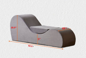 English Elm Solace Ergonomic Floor Chaise Lounge with High Density Foam and Washable Cover Grey B2735P271014