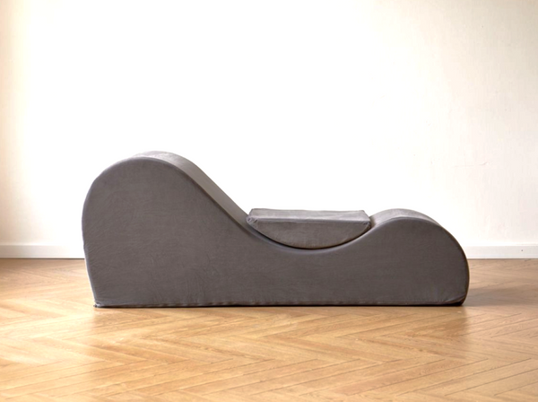 English Elm Solace Ergonomic Floor Chaise Lounge with High Density Foam and Washable Cover Grey B2735P271014