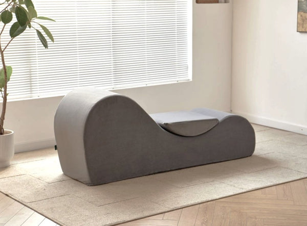 English Elm Solace Ergonomic Floor Chaise Lounge with High Density Foam and Washable Cover Grey B2735P271014