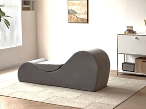 English Elm Solace Ergonomic Floor Chaise Lounge with High Density Foam and Washable Cover Grey B2735P271014