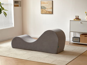 English Elm Solace Ergonomic Floor Chaise Lounge with High Density Foam and Washable Cover Grey B2735P271014