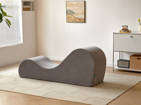 English Elm Solace Ergonomic Floor Chaise Lounge with High Density Foam and Washable Cover Grey B2735P271014