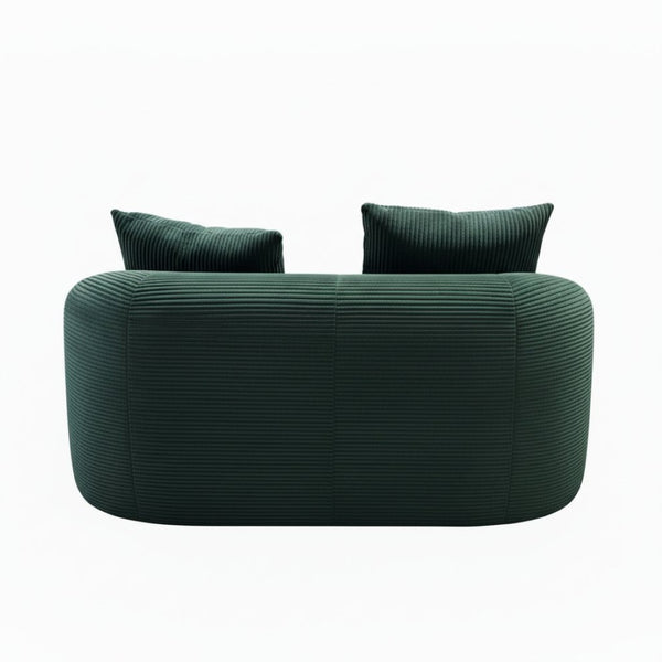 English Elm 65.35" Curved Compact Loveseat with Pocket Spring Upholstery for Studio Living Spaces Dark Green B2735P477762