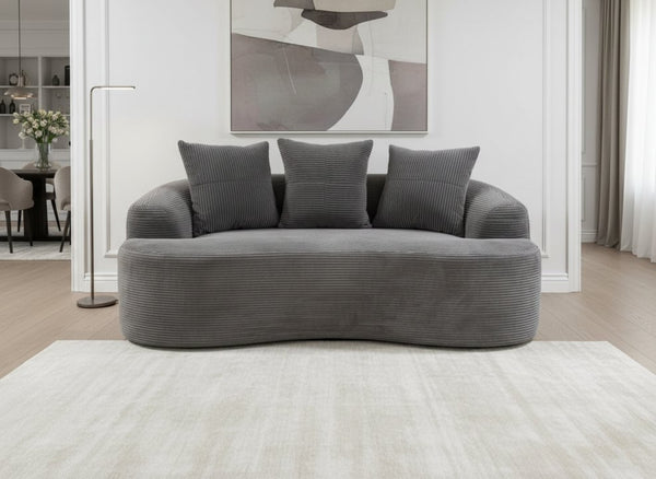 English Elm 65.35" Curved Compact Loveseat with Pocket Spring Upholstery for Studio Living Spaces Grey B2735P477764
