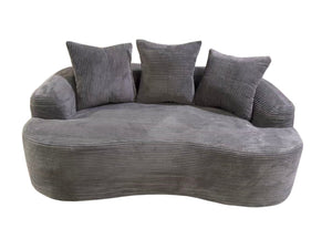 English Elm 65.35" Curved Compact Loveseat with Pocket Spring Upholstery for Studio Living Spaces Grey B2735P477764