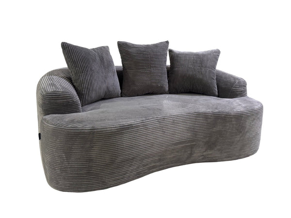 English Elm 65.35" Curved Compact Loveseat with Pocket Spring Upholstery for Studio Living Spaces Grey B2735P477764