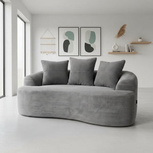 English Elm 65.35" Curved Compact Loveseat with Pocket Spring Upholstery for Studio Living Spaces Grey B2735P477764