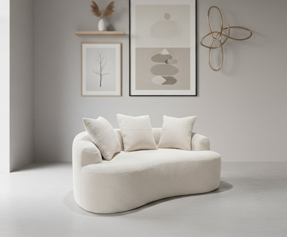 English Elm 65.35" Curved Compact Loveseat with Pocket Spring Upholstery for Studio Living Spaces Beige B2735P477765