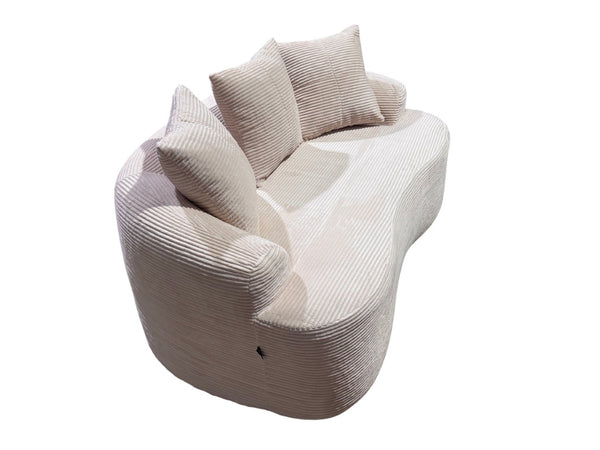 English Elm 65.35" Curved Compact Loveseat with Pocket Spring Upholstery for Studio Living Spaces Beige B2735P477765