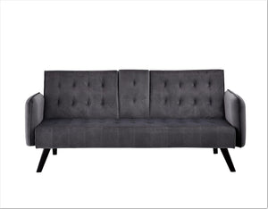 English Elm 72" Velvet Tufted Futon Sleeper Sofa with Cup Holder Mid-century Modern Studio Couch B2735P498840