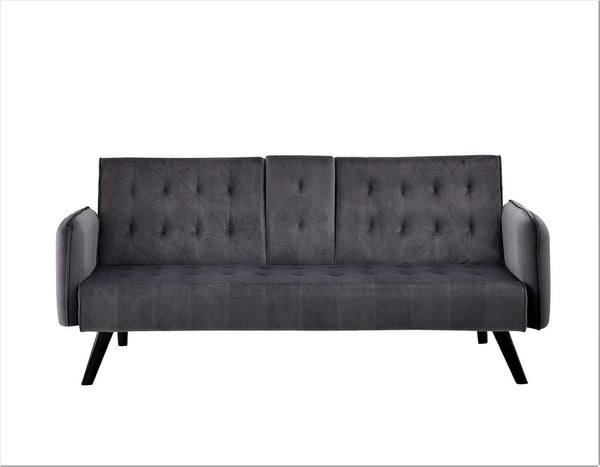 English Elm 72" Velvet Tufted Futon Sleeper Sofa with Cup Holder Mid-century Modern Studio Couch B2735P498840
