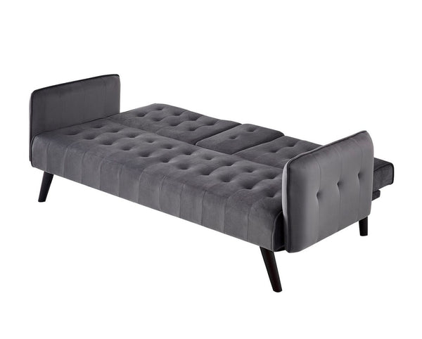 English Elm 72" Velvet Tufted Futon Sleeper Sofa with Cup Holder Mid-century Modern Studio Couch B2735P498840