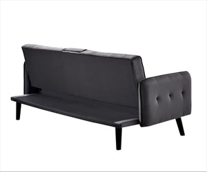 English Elm 72" Velvet Tufted Futon Sleeper Sofa with Cup Holder Mid-century Modern Studio Couch B2735P498840