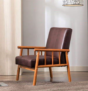 English Elm 25'' Mid-century Modern Accent Chair Microfiber Upholstery Tapered Legs Living Room Dark Brown B2735P506913