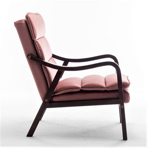 English Elm Mid-century Modern Accent Chair Velvet Upholstered Espresso Wood Frame for Living Room Rose B2735P507022