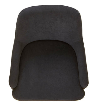 English Elm Black Velvet Accent Chair Wide Back Foam Seat Matte Metal Legs for Modern Spaces B2735P507337