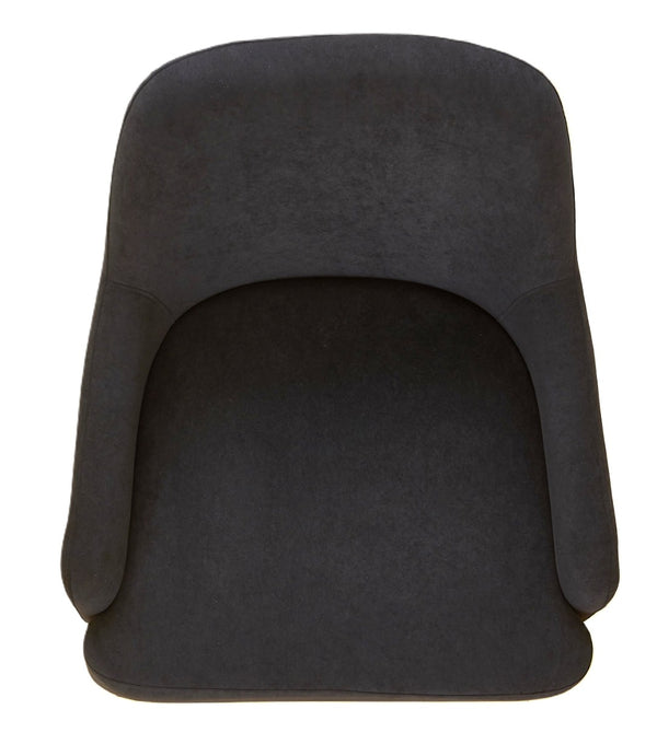English Elm Black Velvet Accent Chair Wide Back Foam Seat Matte Metal Legs for Modern Spaces B2735P507337