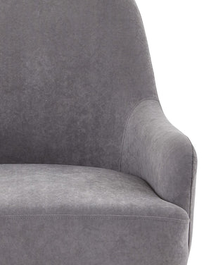 English Elm Grey Velvet Armchair with Black Metal Legs Wide Back Modern Seat for Any Room B2735P507338