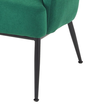 English Elm Green Velvet Armchair Emerald Upholstered Seat with Matte Black Legs for Modern Spaces B2735P507339