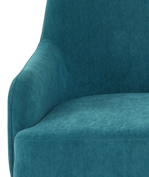 English Elm Greenish Blue Velvet Armchair with Matte Black Legs for Modern Living Spaces B2735P507340