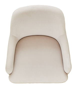 English Elm Beige Velvet Accent Chair Wide Back Foam Cushion Black Metal Legs Modern Living Room B2735P507342