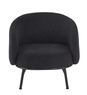 English Elm Mid-century Velvet Barrel Chair with Channel Tufting and Slim Metal Legs for Any Room Black B2735P507380