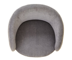 English Elm Mid-century Velvet Barrel Chair with Channel Tufting and Slim Metal Legs for Any Room Gray B2735P507381