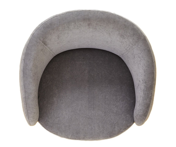 English Elm Mid-century Velvet Barrel Chair with Channel Tufting and Slim Metal Legs for Any Room Gray B2735P507381