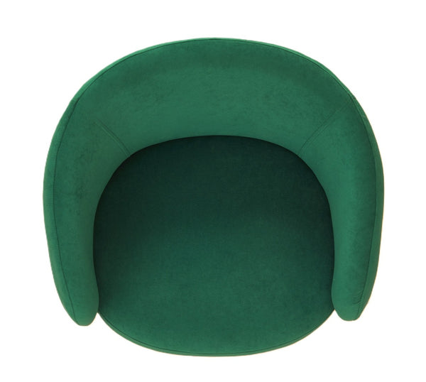 English Elm Mid-century Velvet Barrel Chair with Channel Tufting and Slim Metal Legs for Any Room Green B2735P507382