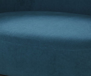 English Elm Mid-century Velvet Barrel Chair with Channel Tufting and Slim Metal Legs for Any Room Antique blue green B2735P507383