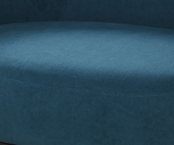 English Elm Mid-century Velvet Barrel Chair with Channel Tufting and Slim Metal Legs for Any Room Antique blue green B2735P507383