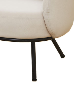 English Elm Mid-century Velvet Barrel Chair with Channel Tufting and Slim Metal Legs for Any Room Beige B2735P507385
