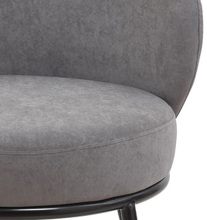 English Elm Round Velvet Barrel Accent Chair Mid Century Silhouette with Sleek Metal Legs for Any Room Gray B2735P507572