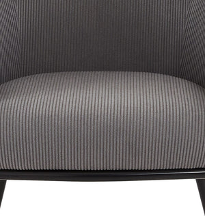 English Elm Modern Corduroy Barrel Accent Chair Channel Tufted with Sleek Black Metal Legs Grey B2735P508271