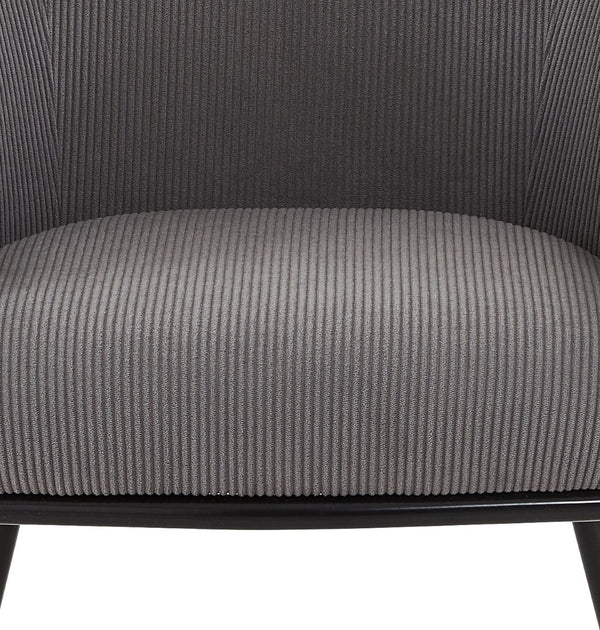 English Elm Modern Corduroy Barrel Accent Chair Channel Tufted with Sleek Black Metal Legs Grey B2735P508271