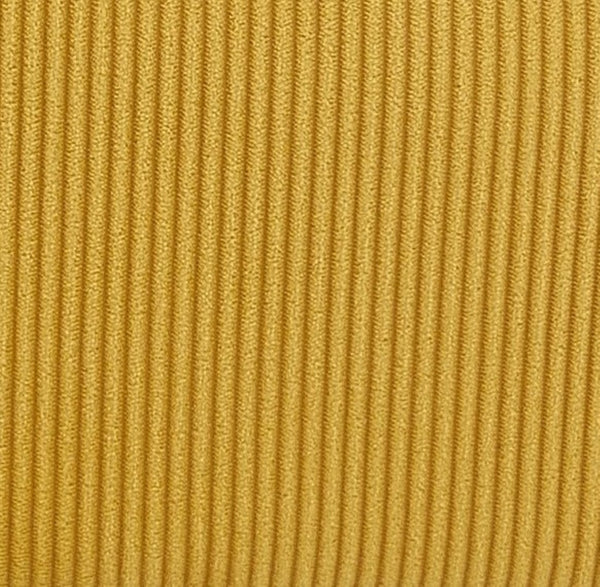 English Elm Corduroy Barrel Armchair with Gold Legs Channel Tufted Upholstery for Living Room Yellow B2735P508392